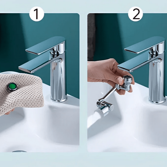Rotating faucet extension for easy cleaning