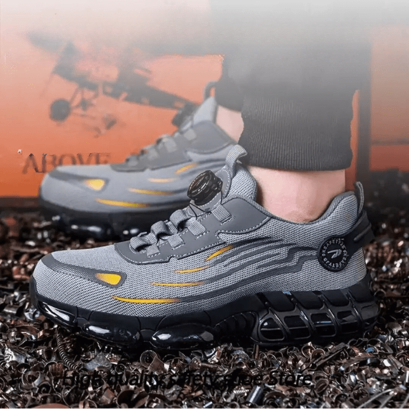 Henner Z90 Scarpe di sicurezza ultraleggere e resistenti all'usura con fibbia rotativa a punta d'acciaio
