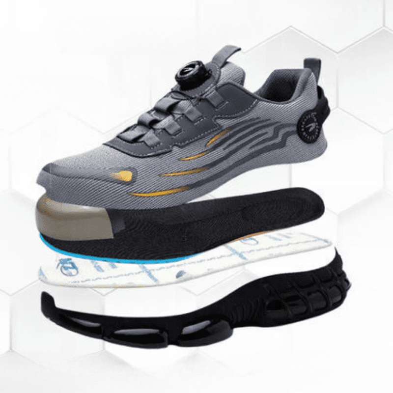 Henner Z90 Scarpe di sicurezza ultraleggere e resistenti all'usura con fibbia rotativa a punta d'acciaio