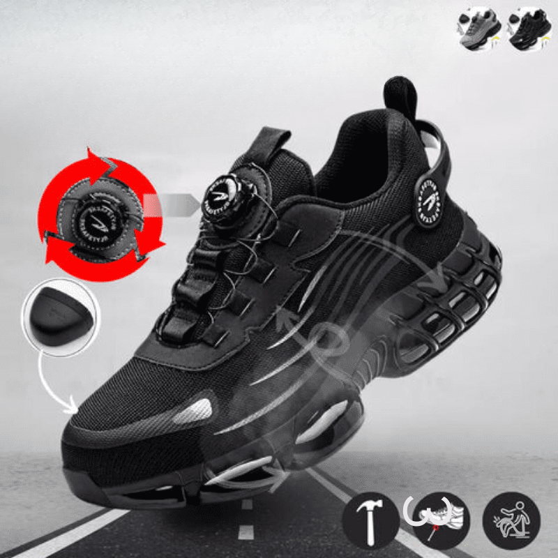 Henner Z90 Scarpe di sicurezza ultraleggere e resistenti all'usura con fibbia rotativa a punta d'acciaio